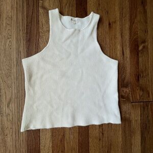Marled‎ Sweater Tank in Cream Women’s Sz L Boho Classic Minimal Fisherman Preppy